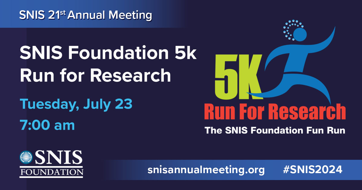 SNISinfo's tweet photo. We're looking forward to one of our favorite events of the Annual Meeting, the #SNISFoundation 5k! There's still time to register, so pack your sneakers and get ready to run, have fun, and raise funds for research! #SNIS2024 https://t.co/qSJgDMxQWA https://t.co/bA7Kh7ZhxD
