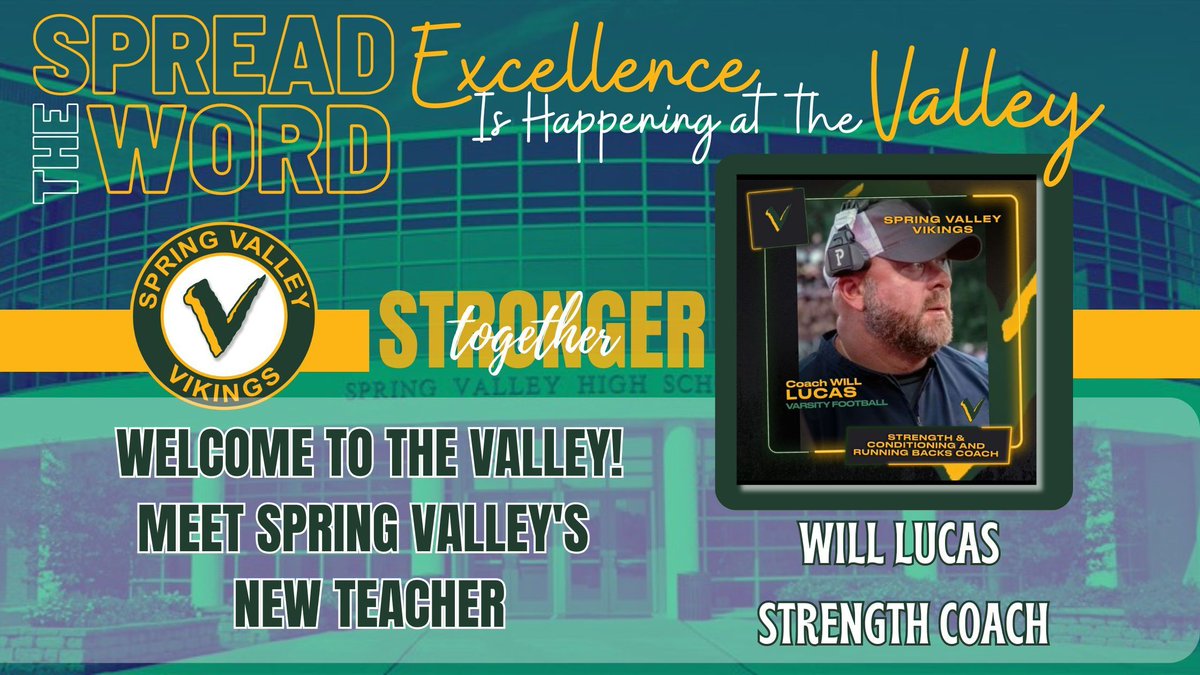SV_Vikings's tweet photo. 'SVHS is thrilled to introduce Will Lucas as the newest member of the Viking Family! π π ππ #FreshFace #VikingCommunity #SVHS #WarmWelcome #Learning #TeachingLife' https://t.co/6V8rFhYPrb