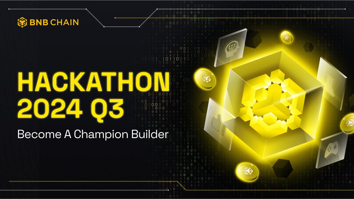BNBCHAIN's tweet photo. We're excited to announce the "Become A Champion Builder" hackathon for Q3 2024 with a $500k+ prize pool up for grabs!

🔗 https://t.co/RgZy59B5jF

And check out the thread below for the full info 🧵 👇 https://t.co/NE8yJ1MQiQ