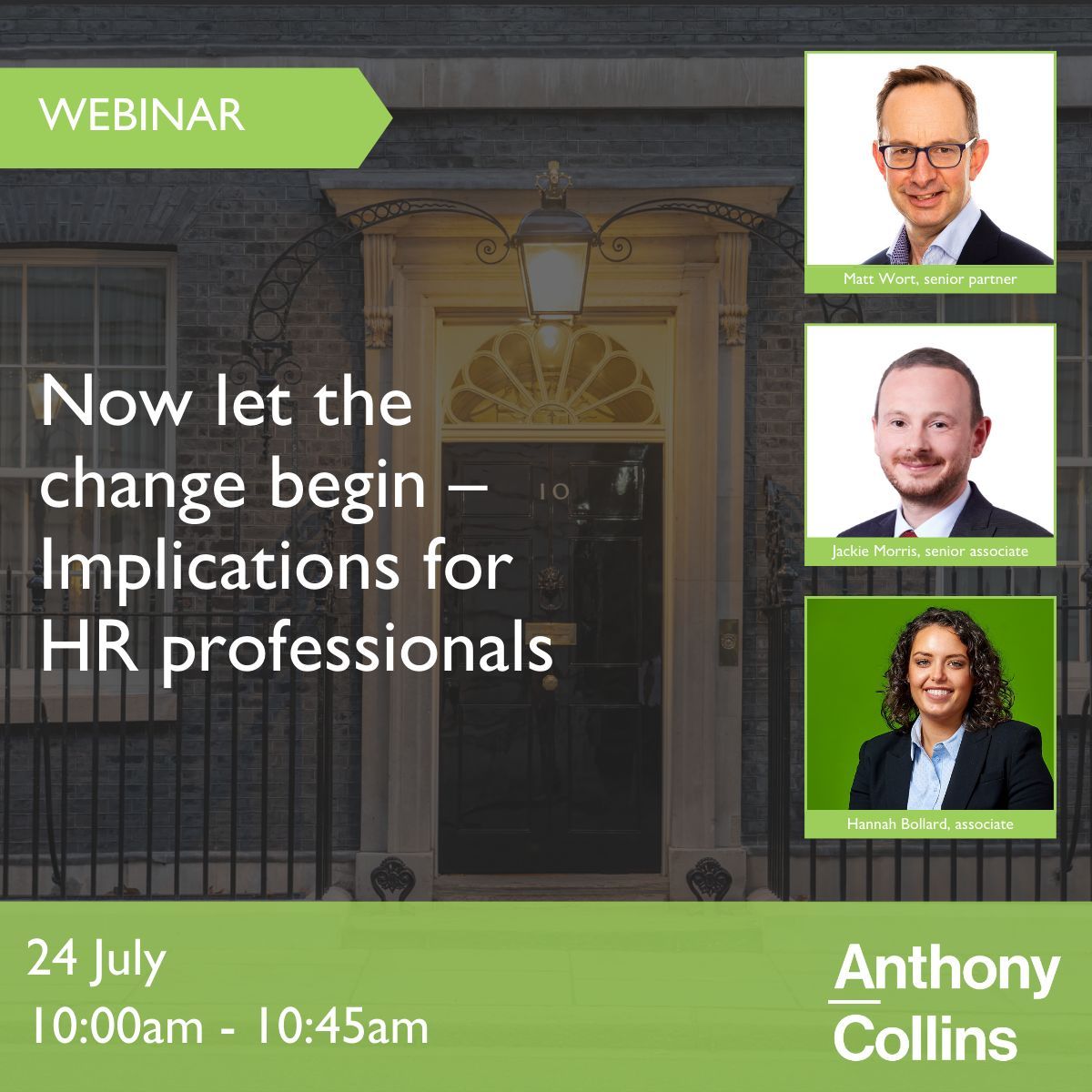 Don't miss our upcoming webinar covering everything #HR professionals need to know in the wake of the #GeneralElection.

Our #Employment team will cover everything you need to be doing over the next 100 days under the #Labour government.

Book now: buff.ly/4cVDBwD