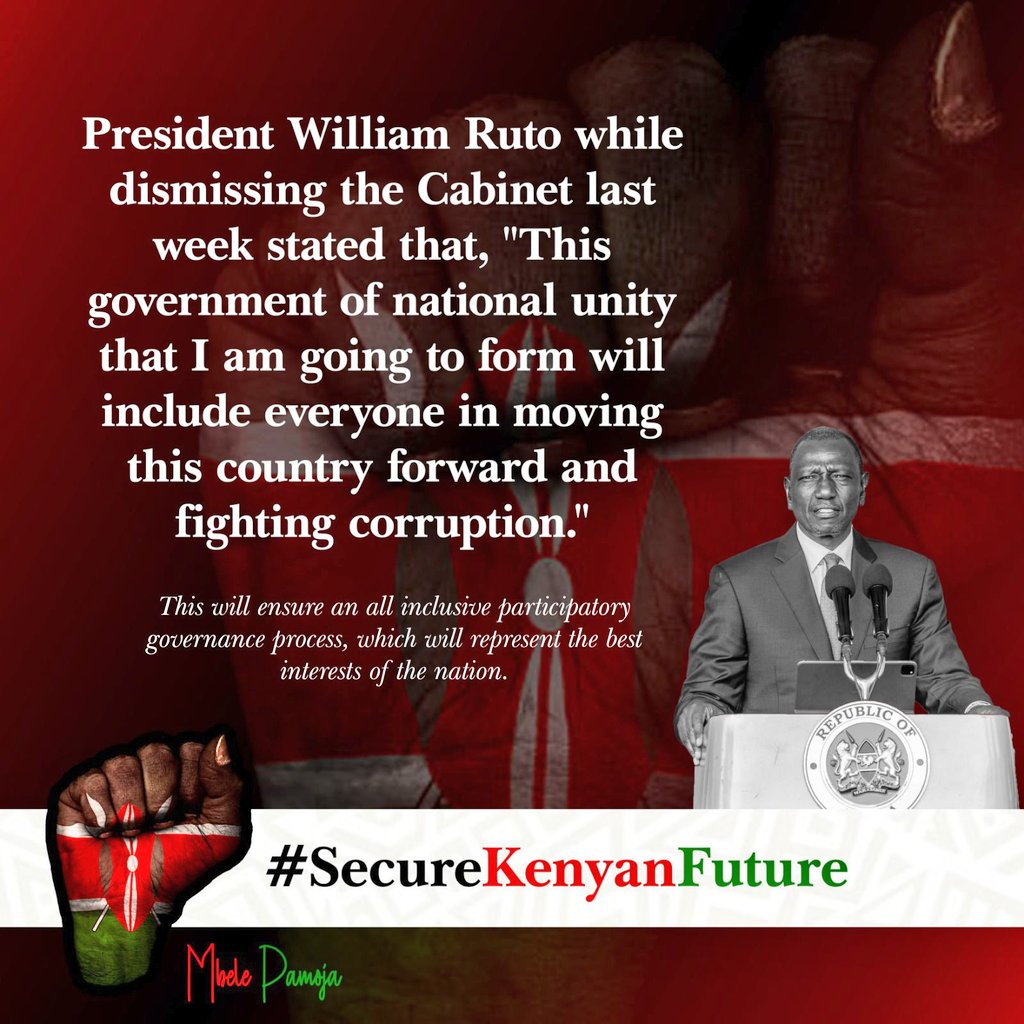 lawrencekitema's tweet photo. Let's secure #SecureKenyanFuture! By ensuring that diverse groups are represented including the Gen Z, the government can better address the needs and concerns of its entire population, fostering unity and creating a more balanced and equitable society. This approach can also enhance the legitimacy and effectiveness of the government by promoting a sense of belonging and participation among all its citizens.