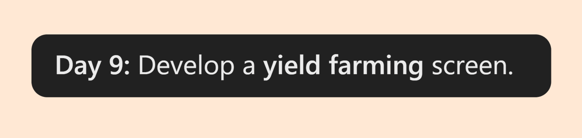 VMorgan_'s tweet photo. Day 9: Develop a yield farming screen.   

You have 24 Hours.  

To Submit: Quote this tweet with your designs with the hashtag  #30daysweb3             

LFG https://t.co/Kvf78U1xQ0