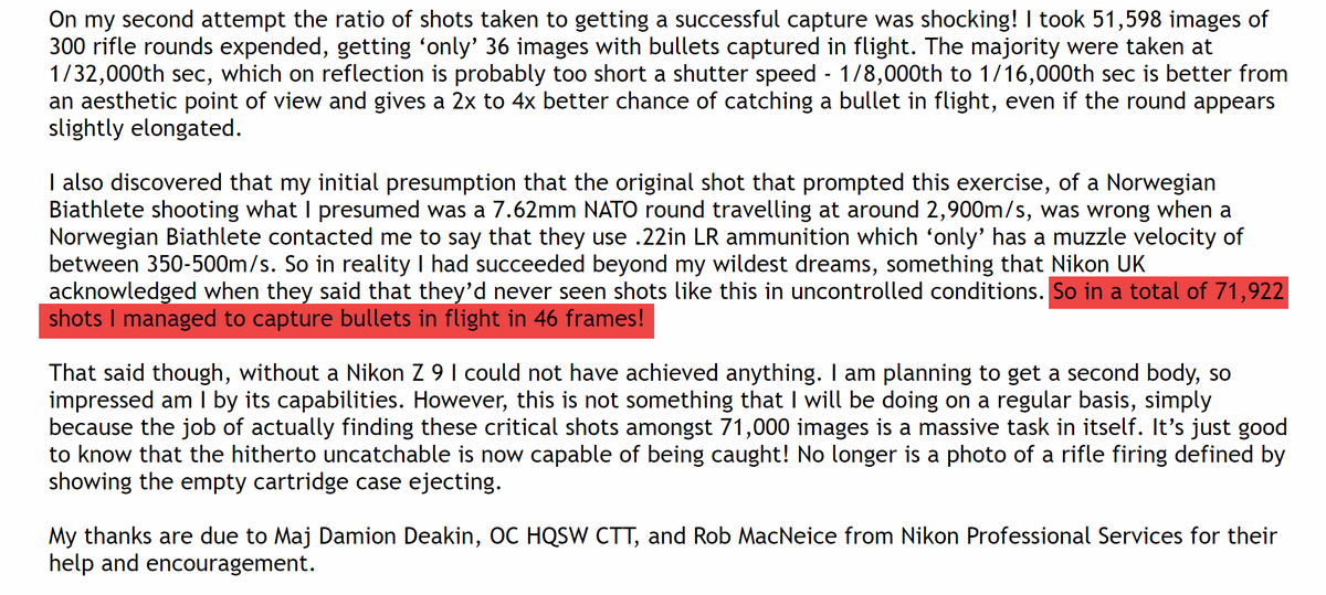 DaysOfNoahh's tweet photo. With adaptation of settings, he managed to capture a bullet a total of 46 times out of 71.000 shots.
Read this story here, and see how unbelievable #DougMills casually capturing Trump's bullet in mid-air really is.
https://t.co/e9VfsnSezy
Thx to @parallel_mike for the link. https://t.co/7GlyLH5rz3