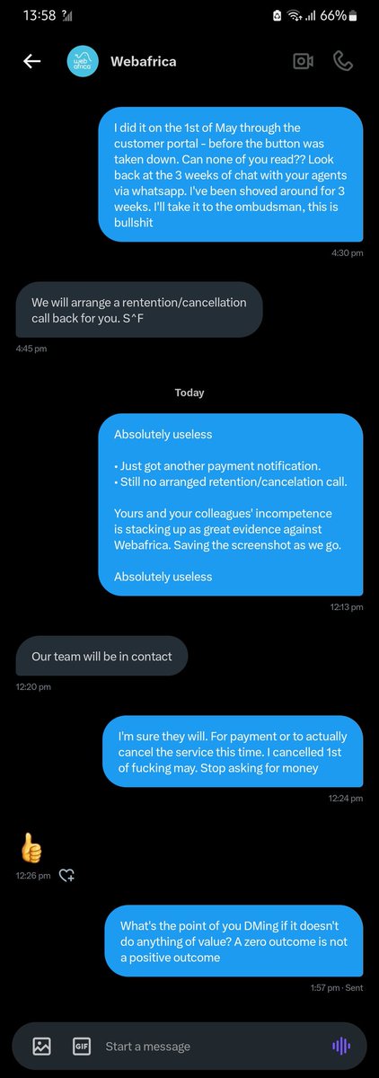 Incompetence at its finest.

Don't bother DMing them

<a href="/webafrica/">Webafrica</a> #webafricascam