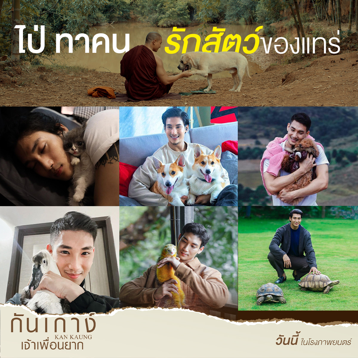 ไป่ ทาคน พ่อหนุ่มรักสัตว์ 💗
รวมภาพสัตว์นานาพันธุ์ของเขา
เรียกได้ว่าขนกันมาทั้งฟาร์ม

วันนี้ ในโรงภาพยนตร์
ဦးဇင်းနဲ့ ခွေးကလေးကံကောင်းတို့ရဲ့ ကြည်နူးဖွယ်ရာ မေတ္တာဖွဲ့ရုပ်ရှင်ကားကြီး ဒီနေ့ ရုပ်ရှင်ရုံတွေမှာ ပြသနေပါပြီနော်
#กันเกาง์เจ้าเพื่อนยาก
#KANKAUNG
#ไป่ทาคน #PaingTakhon