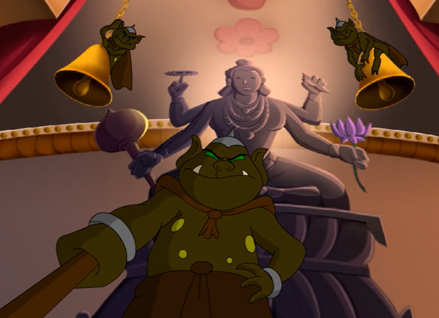Snakebrahhh's tweet photo. >Orc leader with pig soldiers invading H Kingdom
>Messenger refers to Kirmada as Malik instead of Raja
>They have crescents on their crowns
>Pig soldiers immediately desecrate a Hindu temple and attack pujaris.
>Gets btfoed by Bheem by the will of Sri Krishna

WTF GreenGold? https://t.co/LbcpiW70At