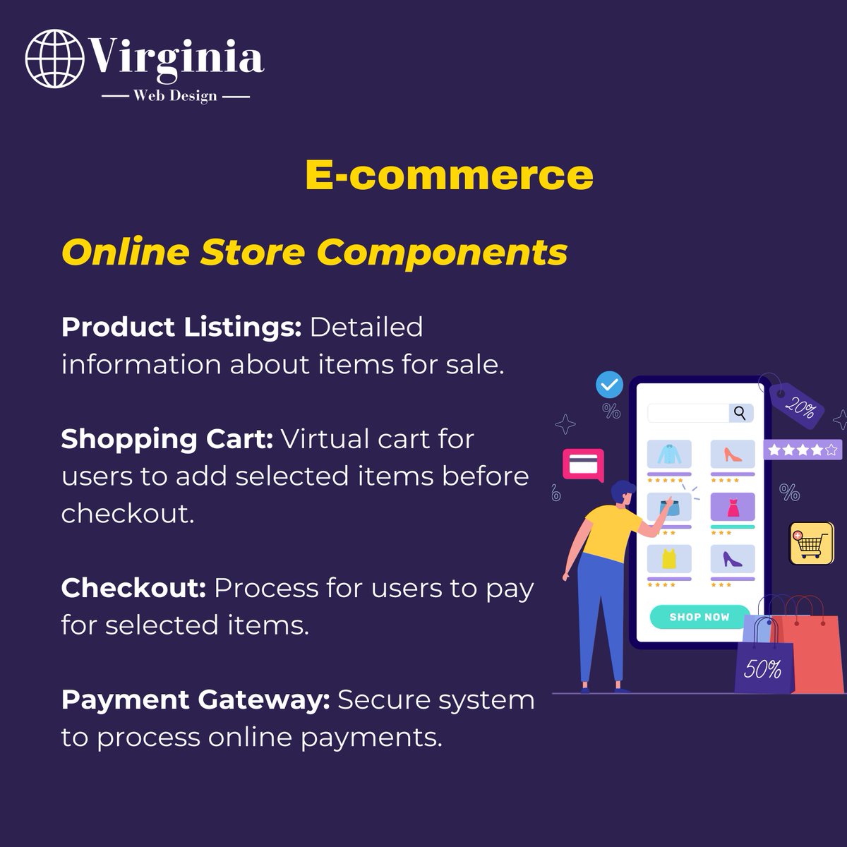 VAWebCreators's tweet image. Unveiling the Anatomy of an E-commerce Powerhouse! Join us as we break down the essential components of a seamless online store journey. 

#Ecommerce #EcommerceEssentials