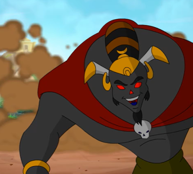 Snakebrahhh's tweet photo. >Orc leader with pig soldiers invading H Kingdom
>Messenger refers to Kirmada as Malik instead of Raja
>They have crescents on their crowns
>Pig soldiers immediately desecrate a Hindu temple and attack pujaris.
>Gets btfoed by Bheem by the will of Sri Krishna

WTF GreenGold? https://t.co/LbcpiW70At