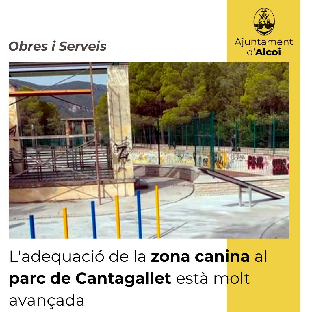 🦮🛝L'adequació de la zona canina al parc de Cantagallet està molt avançada

🏞️La quarta zona d’esplai caní d’Alcoi obrirà en poc temps quan finalitzen les obres i es col·loque tot l’equipament

🔗alcoi.org/.../noticias20…

#Alcoi #AlcoiViu