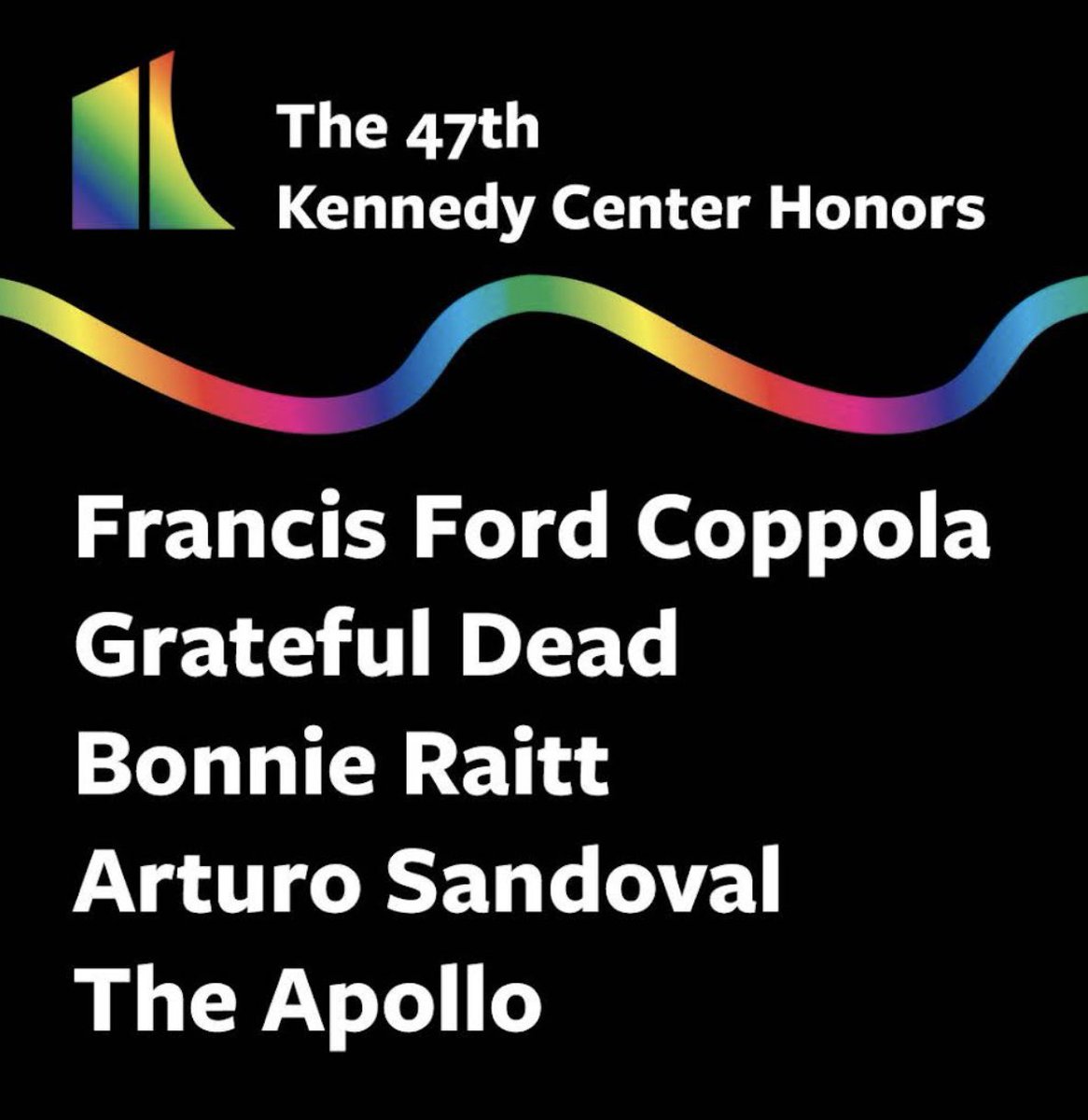 WRickyJamesJr's tweet photo. Congratulations! We can’t wait to celebrate your remarkable achievements as you join this talented class of honorees. #KennedyCenterHonors https://t.co/CwQaNCiJJr