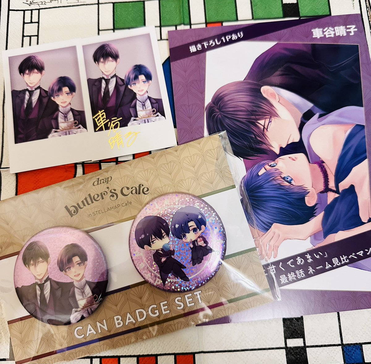 kurumatani_h's tweet image. 『#drap butler's cafe』in STELLAMAP Cafe

本日より開催しています。グッズ見本をいただきました。すごく可愛く作っていただいたのに写真が下手すぎて申し訳ない😭
個人的に一番可愛い🩷となったのはアクリルチャームです。繋がるんです。