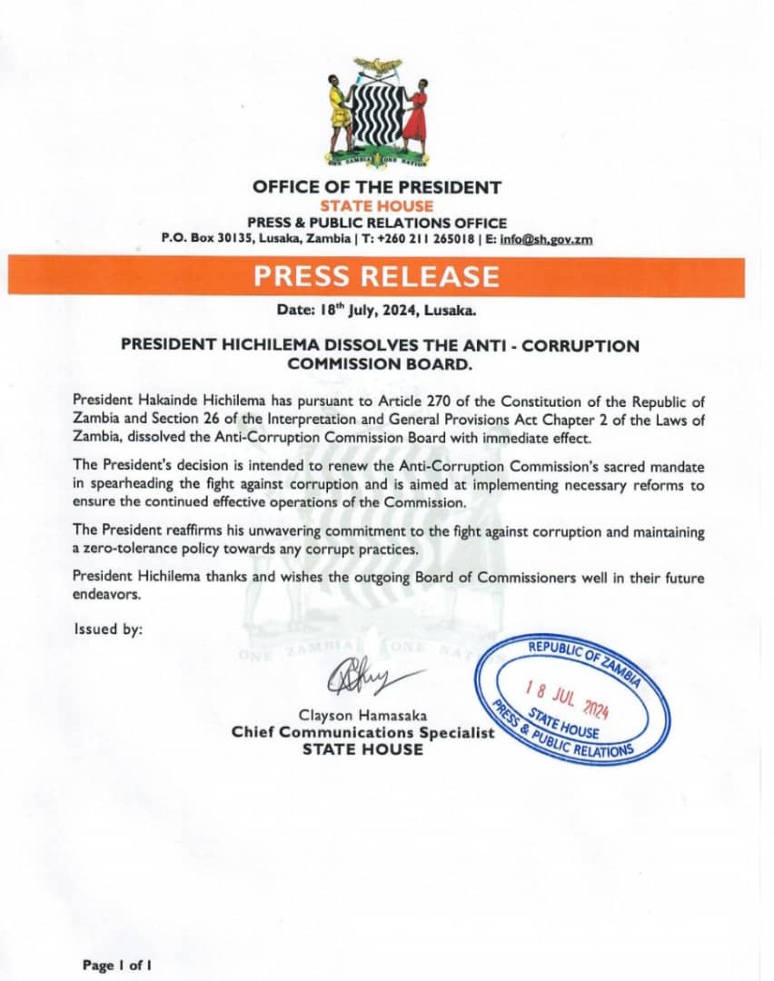 Ministry of Information and Media- Zambia tweet media