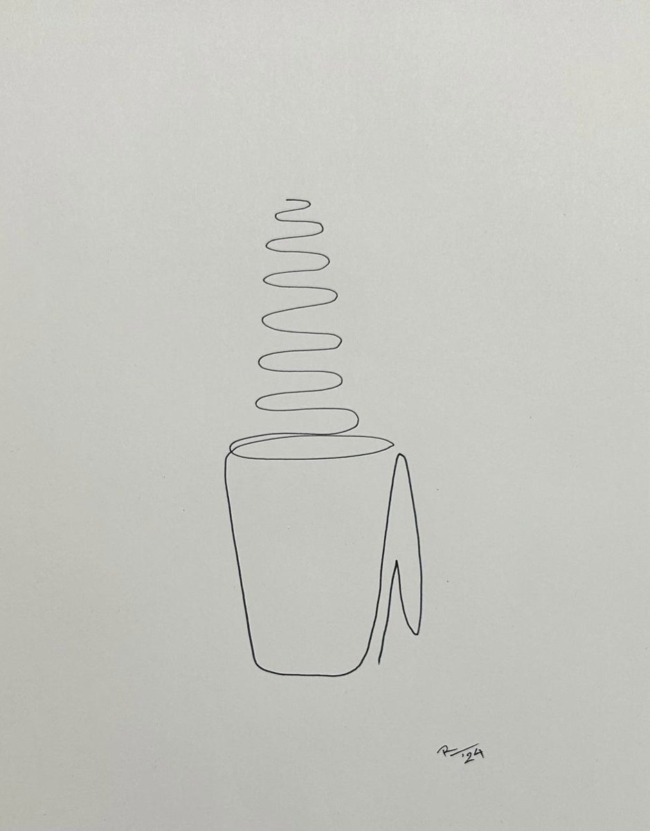 rosie_mann1's tweet image. Coffee moment 

#oneline #drawing #art