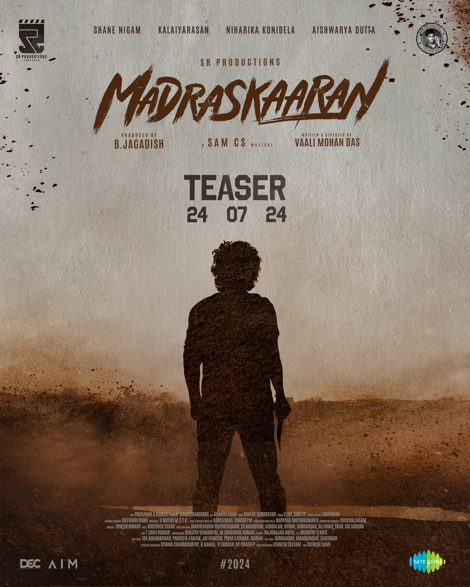 Ramesh Bala (@rameshlaus) on Twitter photo Koluthungada Vediya🔥
Enjoy the raw and rustic teaser of #Madraskaaran from 24th July! 🎬 Get ready for an unforgettable cinematic experience.
Produced by- <a href="/SR_PRO_OFFL/">srproductions_official</a>
A <a href="/SamCSmusic/">𝐒𝐀𝐌 𝐂 𝐒</a> Musical
<a href="/ShaneNigam1/">Shane Nigam</a> <a href="/IamNiharikaK/">Niharika Konidela</a>
<a href="/vaali_mohandas/">வாலி மோகன் தாஸ்</a> <a href="/KalaiActor/">Kalaiyarasan</a> #Karunas <a href="/Aishwaryadutta6/">Aishwaryaa dutta</a> Koluthungada Vediya🔥
Enjoy the raw and rustic teaser of #Madraskaaran from 24th July! 🎬 Get ready for an unforgettable cinematic experience.
Produced by- <a href="/SR_PRO_OFFL/">srproductions_official</a>
A <a href="/SamCSmusic/">𝐒𝐀𝐌 𝐂 𝐒</a> Musical
<a href="/ShaneNigam1/">Shane Nigam</a> <a href="/IamNiharikaK/">Niharika Konidela</a>
<a href="/vaali_mohandas/">வாலி மோகன் தாஸ்</a> <a href="/KalaiActor/">Kalaiyarasan</a> #Karunas <a href="/Aishwaryadutta6/">Aishwaryaa dutta</a>