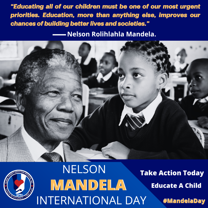 GPRIGlobal's tweet photo. 🌍✏ Today, on #NelsonMandelaInternationalDay, we unite in his vision 4 a brighter future through #EducationforAll. At @GPRIGlobal, we're dedicated to #improvinglearningoutcomes in remote and underserved communities. We believe that every child deserves a chance to learn &amp; thrive https://t.co/BjkmrI8gPf