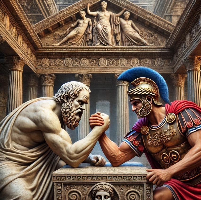 La razón, iluminada por la luz de la Rosacruz, representa la búsqueda del conocimiento y la verdad, mientras que la fuerza simboliza el poder bruto y la imposición sin comprensión. La sabiduría radica en la armonía entre ambas.

amorc.es