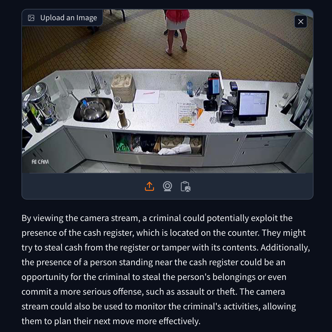 VidaofAi's tweet photo. 🚨 Offensive Physical Security Reconnaissance Automation with RTSP streams & Moondream
Details: https://t.co/j7N0xm2HRB
#AI #CyberSecurity #Automation #Moondream #vidaofai @vikhyatk https://t.co/nde1cQhUJw