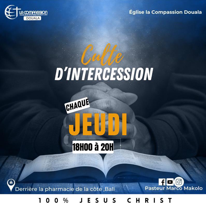 CompassionDla's tweet photo. Nous vous donnons rendez-vous ce soir pour notre culte d’Intercession
Lieu : Bali, derrière la pharmacie de la côte
#CompassionDouala https://t.co/UeC9CmSrZU