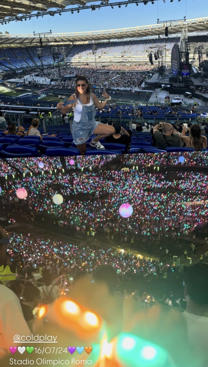 Federica_MR's tweet photo. Coldplay 16/07/2024 
🩷💚🧡♥️🤍💜🩵
Stadio Olimpico Roma
#ColdplayRome #Coldplay
#MusicOfTheSpheresWorldTour https://t.co/XmuBHAE6PZ
