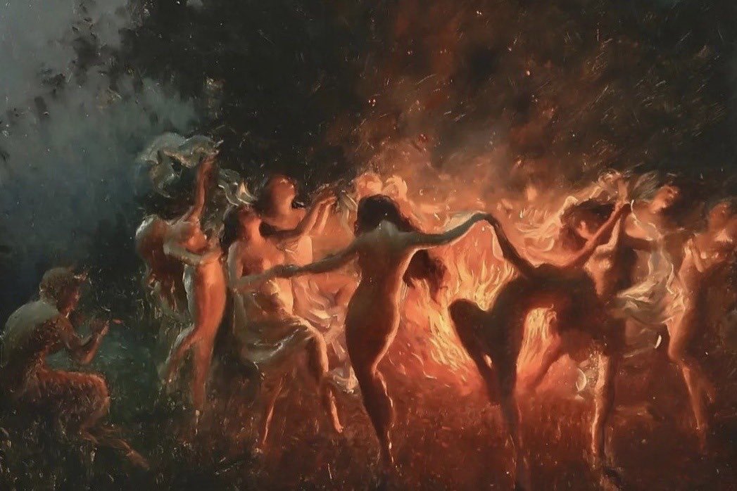 AcademiaAesthe1's tweet image. Fire Dance (1889) by Joseph Tomanek † Le Villi (1906) by Giuliano Bartolomeo