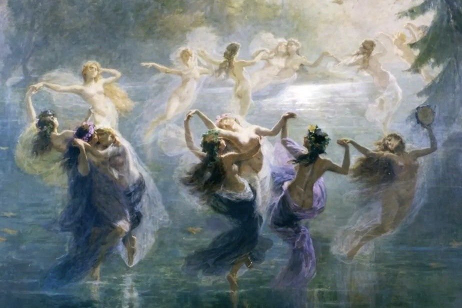 AcademiaAesthe1's tweet image. Fire Dance (1889) by Joseph Tomanek † Le Villi (1906) by Giuliano Bartolomeo