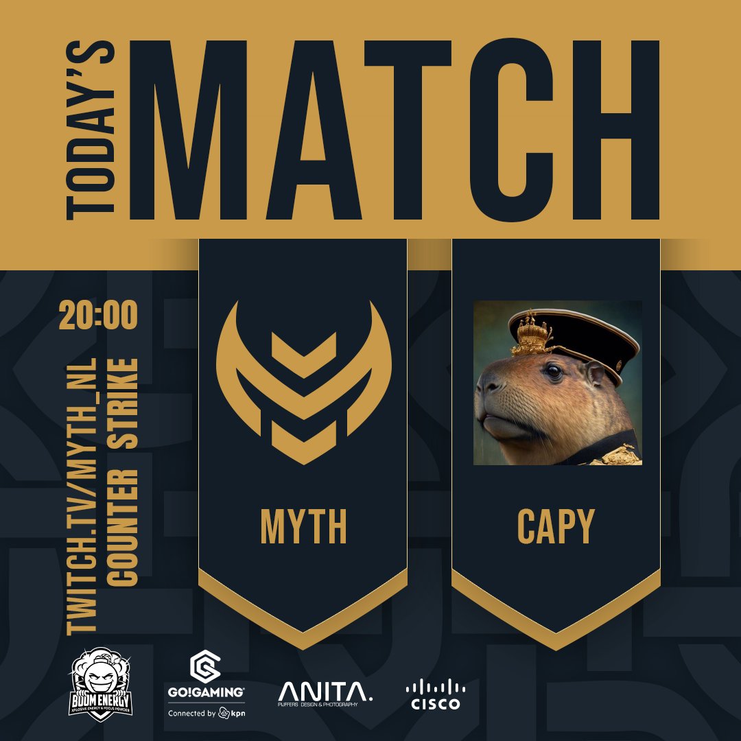 Myth Esports (@myth_nl) on Twitter photo ‼️ MATCHDAY ‼️
Today we face <a href="/CapybaraEsports/">CapyEsports</a> in our second match of <a href="/ESEA/">ESEA League</a> Intermediate.
Tune in and support our team!
🔴twitch.tv/Myth_NL
⏰20:00 CEST
🎙️<a href="/DutchBoyCasts/">DutchBoyCasts</a>
<a href="/mOgOoza/">SENSHI mOgOoza</a> <a href="/N1TTeu/">Tom</a> <a href="/Pred1Fly/">Pred1</a> <a href="/Syther20/">Syther.no</a> <a href="/FSN_CS/">FSN</a>
<a href="/dizyyCS/">Максим</a> <a href="/Sh1nCS/">Sh1n 真</a> @r0veee <a href="/ArmipotentCS/">Armipotent</a> ‼️ MATCHDAY ‼️
Today we face <a href="/CapybaraEsports/">CapyEsports</a> in our second match of <a href="/ESEA/">ESEA League</a> Intermediate.
Tune in and support our team!
🔴twitch.tv/Myth_NL
⏰20:00 CEST
🎙️<a href="/DutchBoyCasts/">DutchBoyCasts</a>
<a href="/mOgOoza/">SENSHI mOgOoza</a> <a href="/N1TTeu/">Tom</a> <a href="/Pred1Fly/">Pred1</a> <a href="/Syther20/">Syther.no</a> <a href="/FSN_CS/">FSN</a>
<a href="/dizyyCS/">Максим</a> <a href="/Sh1nCS/">Sh1n 真</a> @r0veee <a href="/ArmipotentCS/">Armipotent</a>