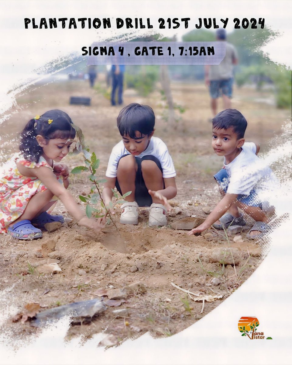 vanavistar's tweet photo. Join Us for Our 4th Plantation Drive! 
Bring your friends, family, and enthusiasm as we work together to create a sustainable future.

Details:
📅 Date: July 21, 2024
📍 Location: Sigma 4, Gate Number 1
🎯 Target: 50-60 Trees

#Vanavistar #TreePlanting #100ktrees #addonemore https://t.co/H1YXb5xAlP