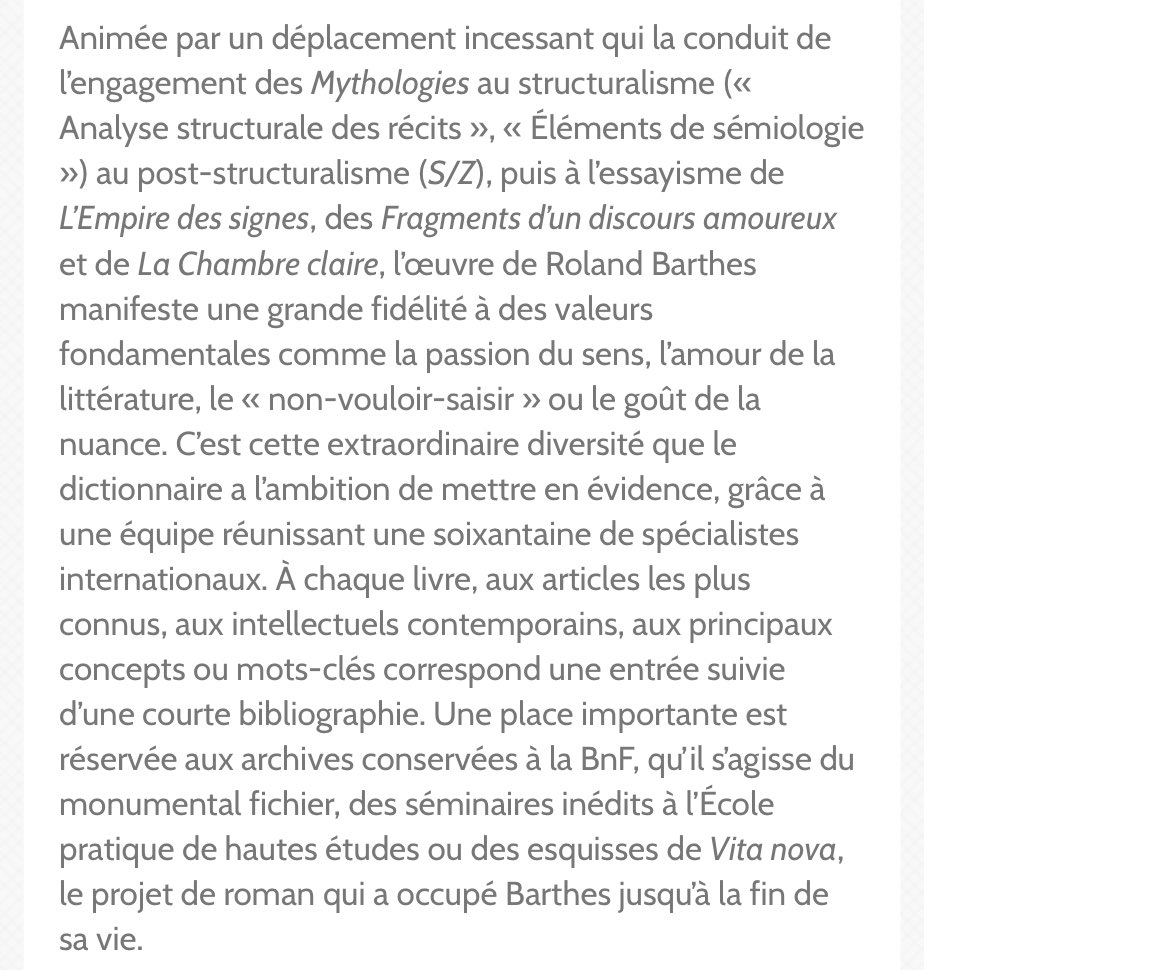 CavelierAntonin's tweet photo. À paraître fin septembre @HonoreChampion 

Dictionnaire Roland Barthes - Claude Coste (dir.) https://t.co/jVFHdBfMx4