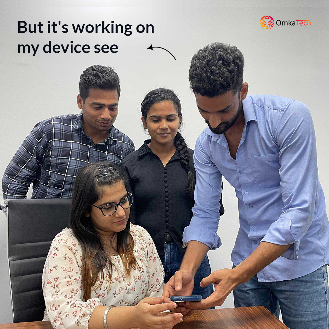 omka_tech's tweet image. "Code works perfectly on my device🤳 ... and nowhere else! 🤷‍♀️" - The universal tale of every developer's life 👨‍💻

#DeveloperProblems #Debugging #TechHumor #CoderLife #SoftwareDev #CodeProblems #OmkaTech #TechInnovation #DigitalSolutions #TechDevelopment  #OmkaTechSolutions