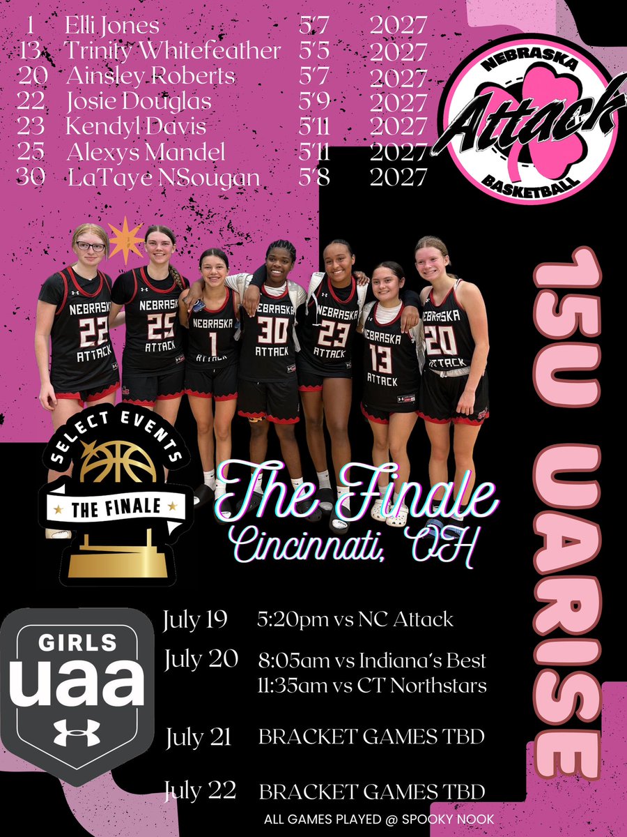 It’s #Finale time! Good luck to our 17U Rise, 16U Rise, and 15U Rise teams!!!

Go out compete, have fun, #attack, and show all the hard work you’ve done this summer!

#letitfly!!

<a href="/NebraskaAttack/">Nebraska Attack UAA</a>