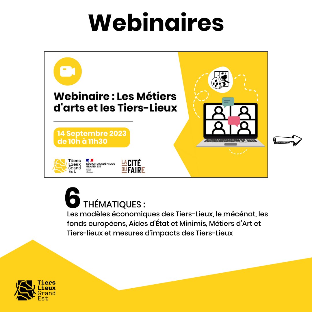 🤔​ Qu'est ce que ça donne une année de webinaires au réseau des Tiers-Lieux en Grand Est ?! 
Retour en images et en chiffres sur nos webinaires en 2023 !
