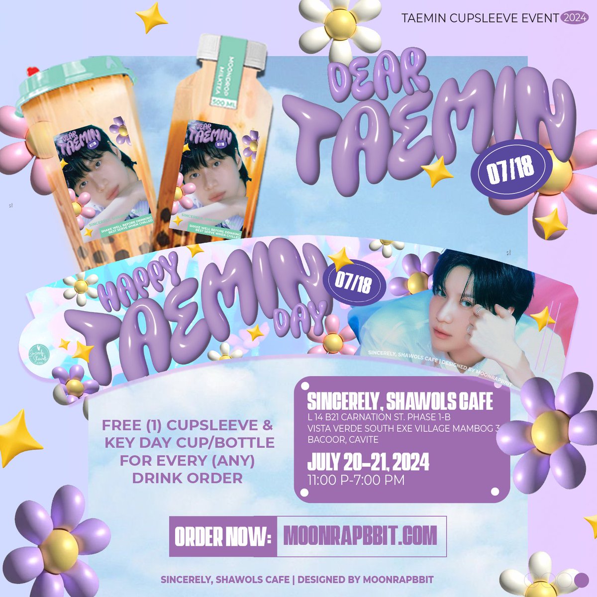 SincerlyShawols's tweet photo. ๐ซ๐๐๐ ๐ป๐๐๐๐๐
โจDelivery & Dine-In cup sleeve event for our forever maknae Lee Taeminโจ
๐Sincerely, Shawols Cafe
๐๏ธ July 20-21, 2024
ORDER NOW: https://t.co/3l50zLc82H
#ํฌ๋ฉ์ดํธ๋_์ธ์ ๋_ํ๋ฏผ์ดํธ #HappyTAEMINday #SSCEvents #Taemin https://t.co/jkDFfNEtop