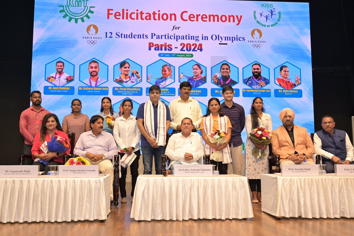 achyuta_samanta's tweet photo. KIIT and KISS have always supported sports and sportsmanship. It is a great honour to be known for producing 20 Olympians in the span of the last 8 years.

This year, 12 of our talented students will participate in the Paris Olympics 2024, ready to bring glory to our country. https://t.co/MWsHbZYu5A