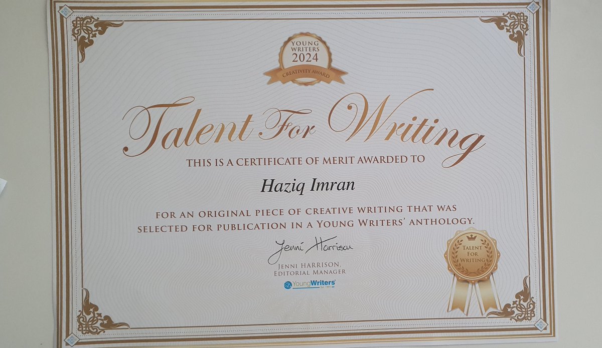 IAgeriGP's tweet photo. ..
I feel so happy and touched..❤

A peice by Haziq, selected for young writers publication...🥰😍🤩
@rcgp 
@RWT_NHS 
@NHSinBlkCountry https://t.co/GsvekRguzD