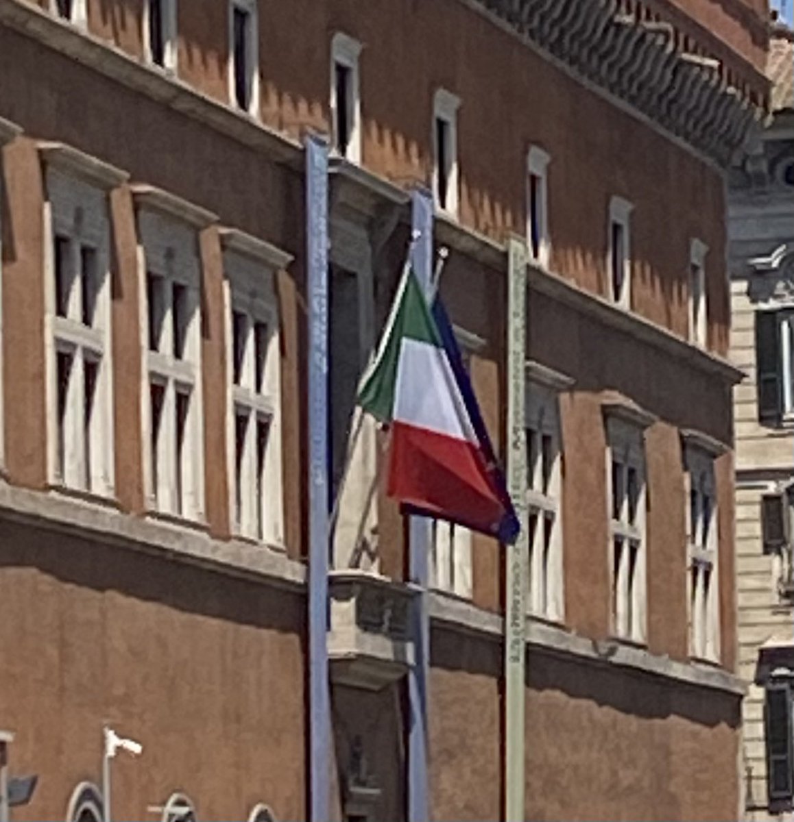Our last day in Rome Marius took us off the beaten path to visit a quaint Italian street where we had lunch and visited a 12th century church. He showed us the balcony where Mussolini would address the people! #redbud132 #somuchhistory