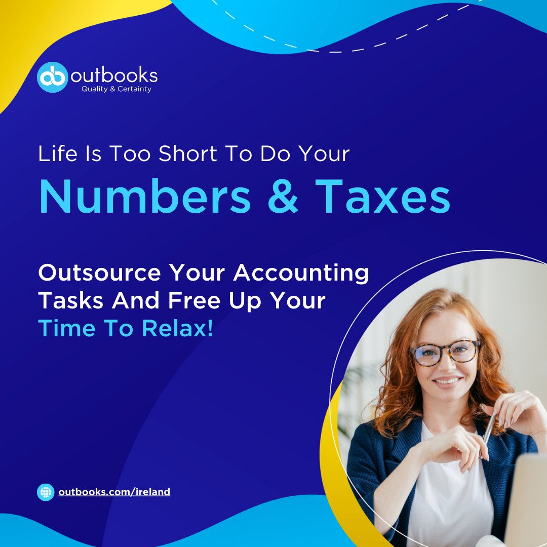 Let Outbooks handle your accounting and get:
Certified #Bookkeepers
Compliant &amp; #Tax Legislation
Reducing Overhead Cost
Data Security
Timely Invoice Payments
#Contact us now.. outbooks.com/ireland/