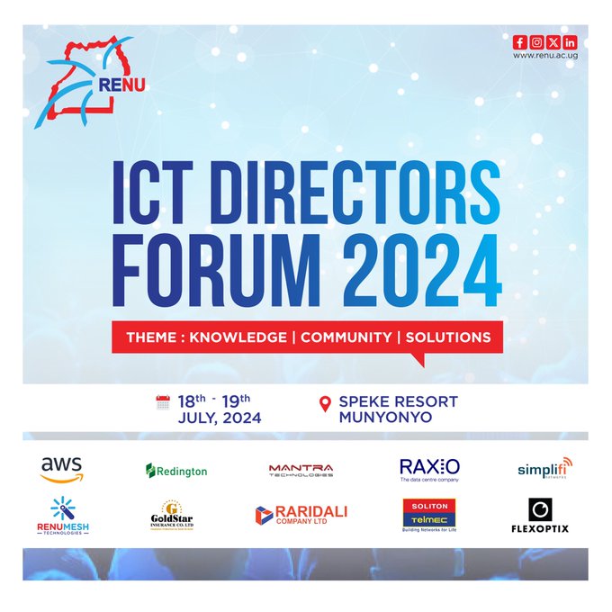 We are thrilled to be part of the ICT Directors Forum 2024! At Speke Resort Munyonyo from July 18-19 for  Knowledge, Community, and Solutions gathering. Let’s connect and innovate together! #ICTDIRECTORS2024 <a href="/RENU_256/">RENU</a>