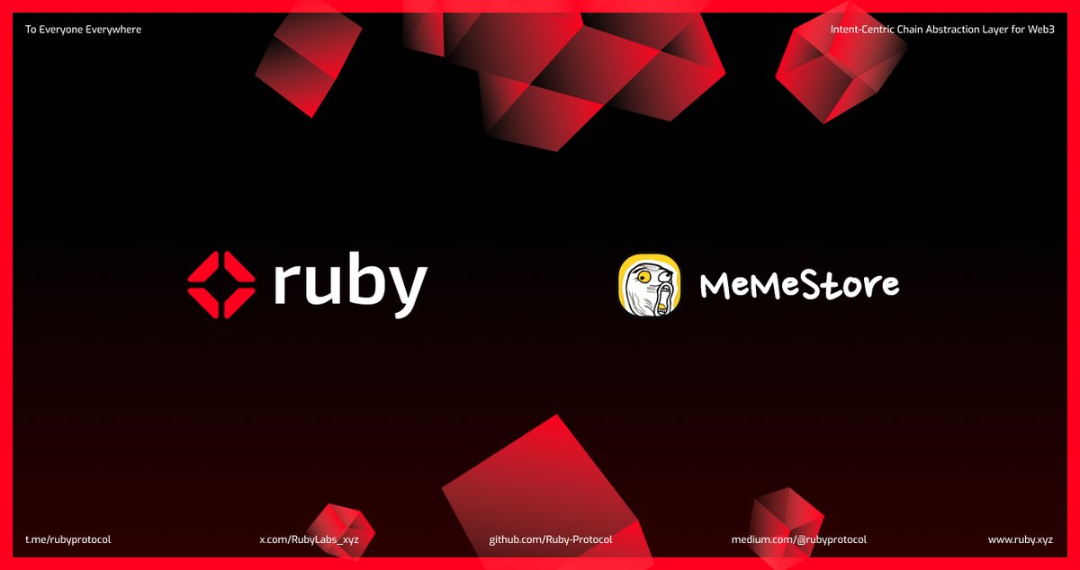 RubyLabs_xyz's tweet photo. 🚀 Thrilled to announce a strategic partnership with @memestore_io, a platform that enables one-click issuance of memes, powered by @ton_blockchain.

Stay tuned for more updates!

(Again, NFA, just pure meme magic 😉)

#Web3 #Memes #TON #RubyProtocol

A Thread👇 https://t.co/sgQPJ86jFR