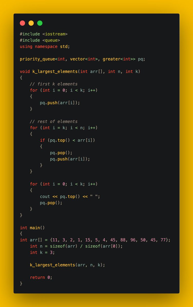 gincode18's tweet image. 🚀 Day 34 of #100DaysOfCode!

💸 Bought Maximum Items with a Given Sum.
🔢 Found K Largest Elements.
📏 Identified K Closest Elements.
🔀 Merged K Sorted Arrays.
📊 Calculated the Median of a Stream.

Excited about the progress! 💪 #coding #DSA #developerjourney