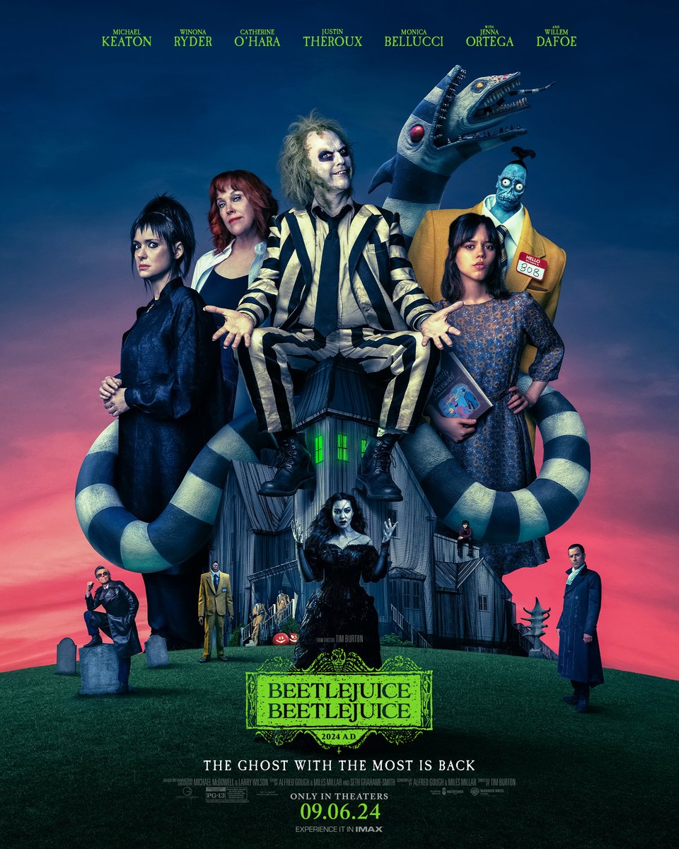 The official poster for Tim Burton's "Beetlejuice Beetlejuice" has been released.

The long-awaited sequel opens in theaters Sept. 6 after world premiering at the Venice Film Festival. wp.me/pc8uak-1lErLN