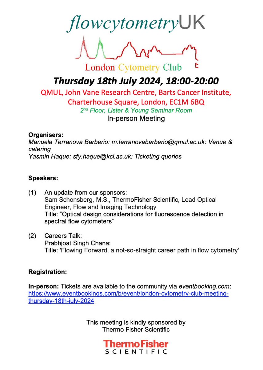A reminder that the London Cytometry Club meeting and summer BBQ is tonight!