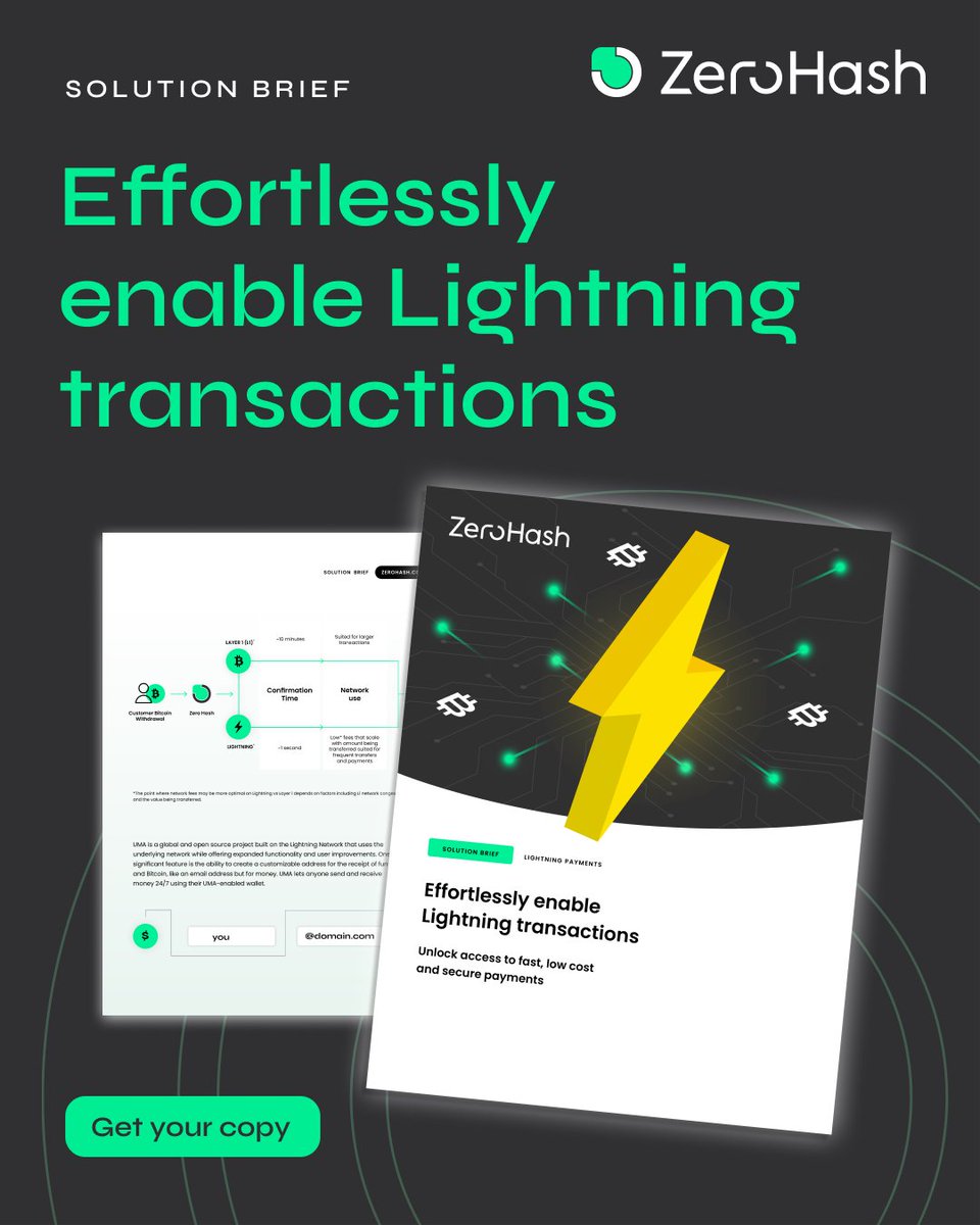 Read our latest product guide on how you can seamlessly embed Lightning &  UMA payments into your platform. Discover how Zero Hash provides the  complete infrastructure stack. https://t.co/Ns9DMl0yvx #Lightning #UMA  #Payments #Bitcoin #