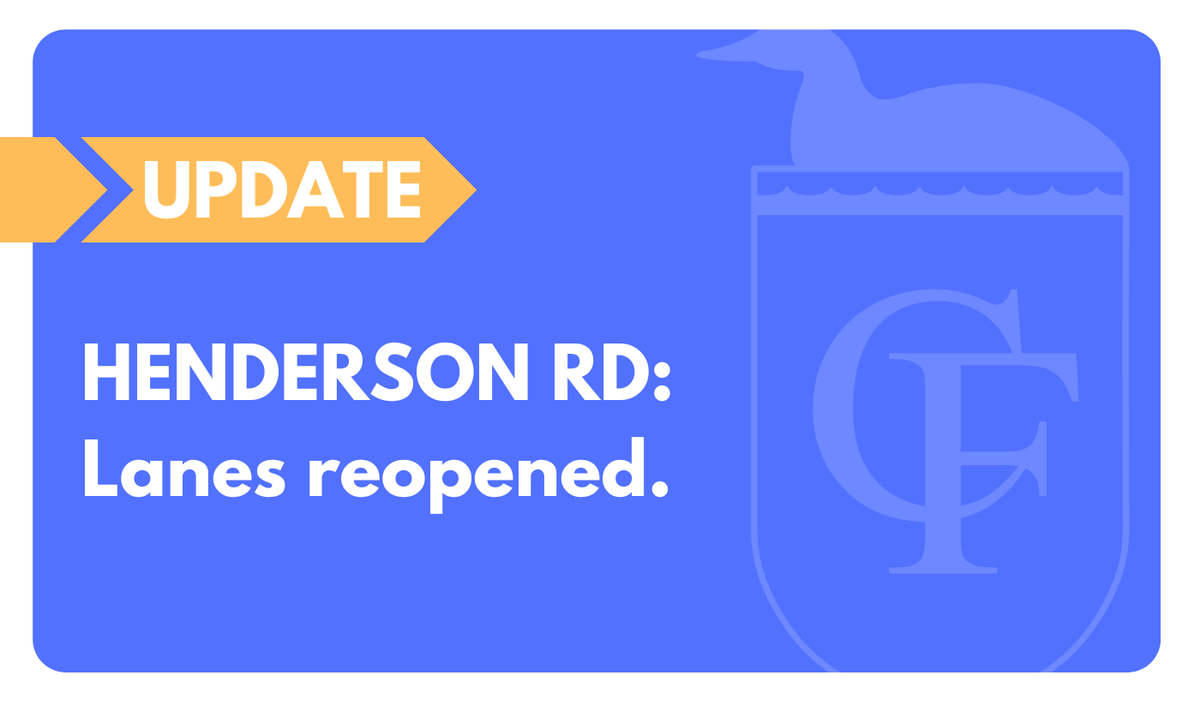 Henderson Rd Closure Update: Henderson Rd is now open to both lane. The reconstruction of Henderson Rd is ongoing.