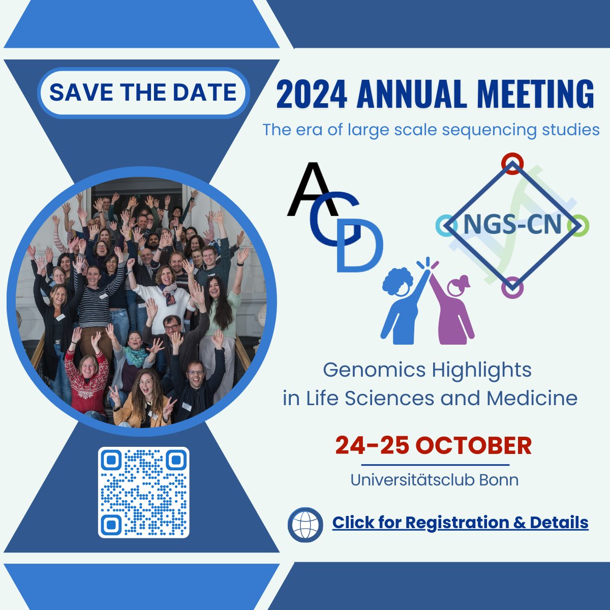 AGD e.V. (@agd_ev) on Twitter photo Safe the date: 40th anniversary conference of AGD with <a href="/NGSCN_de/">Next Generation Sequencing Competence Network</a> from 24-25 October in Bonn! Check the details and early registration here: agdev.de/tagung2024.html Safe the date: 40th anniversary conference of AGD with <a href="/NGSCN_de/">Next Generation Sequencing Competence Network</a> from 24-25 October in Bonn! Check the details and early registration here: agdev.de/tagung2024.html