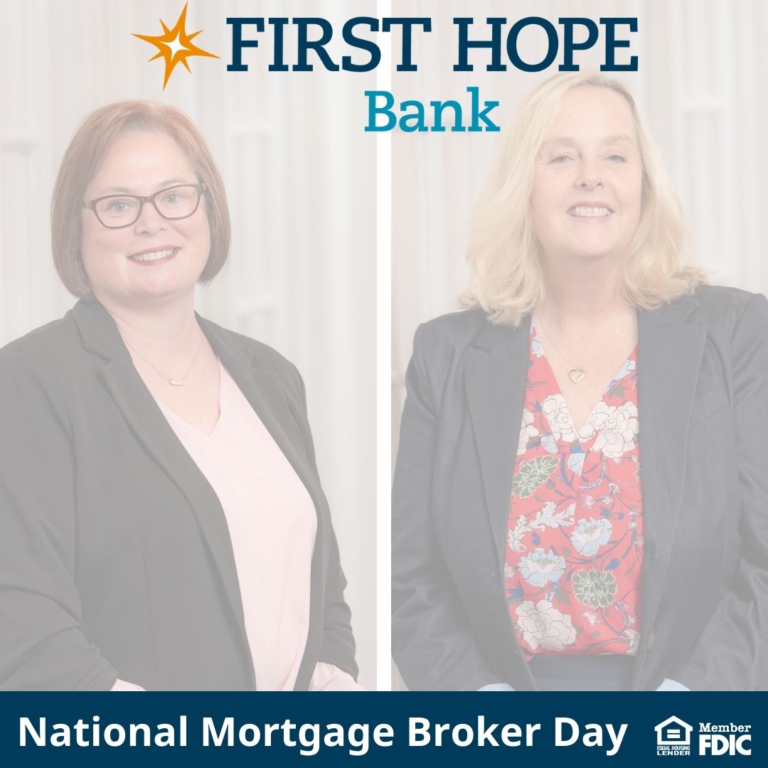 FirstHopeBank's tweet image. Happy National Mortgage Broker Day!🎊 Visit our Expert Mortgage Advisors Today: 

-Staci Nicholls at Andover
-Virginia Green at Great Meadows 
 
Learn how they can help you achieve you homeownership dreams!
 
#NationalMortgageBrokerDay #MortgageAdvisors #FirstHopeBank
