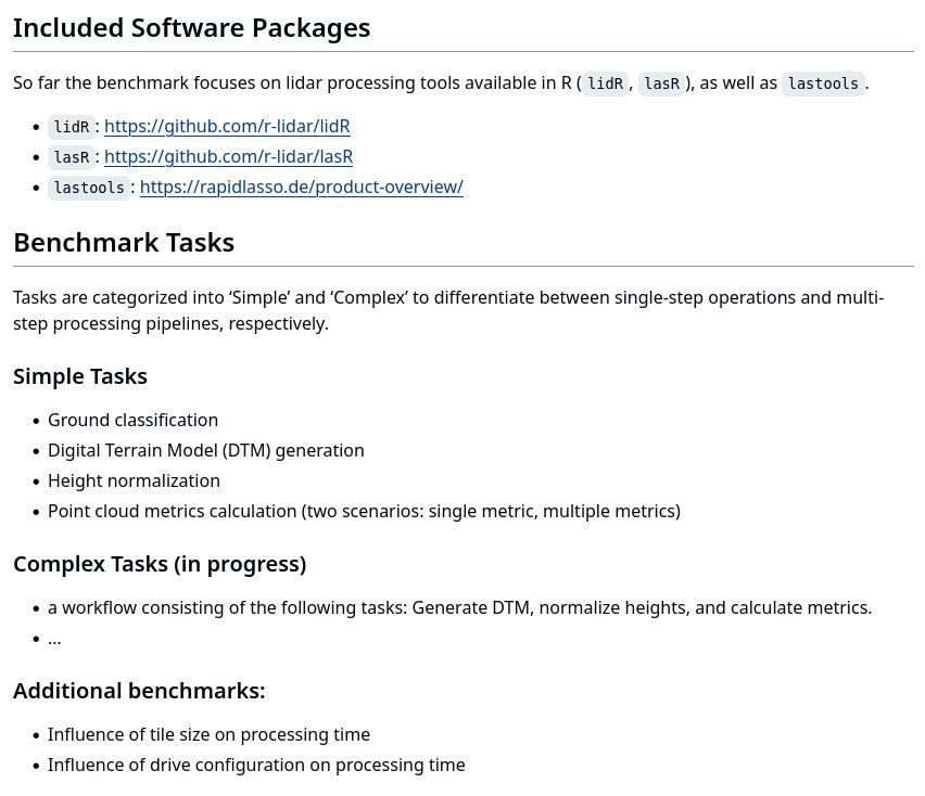 Piotr Tompalski recently started a project of evaluating the performance of various point cloud processing tools.

You can find his ongoing results at buff.ly/4bYp1DX

#rstats #lidar #lastools