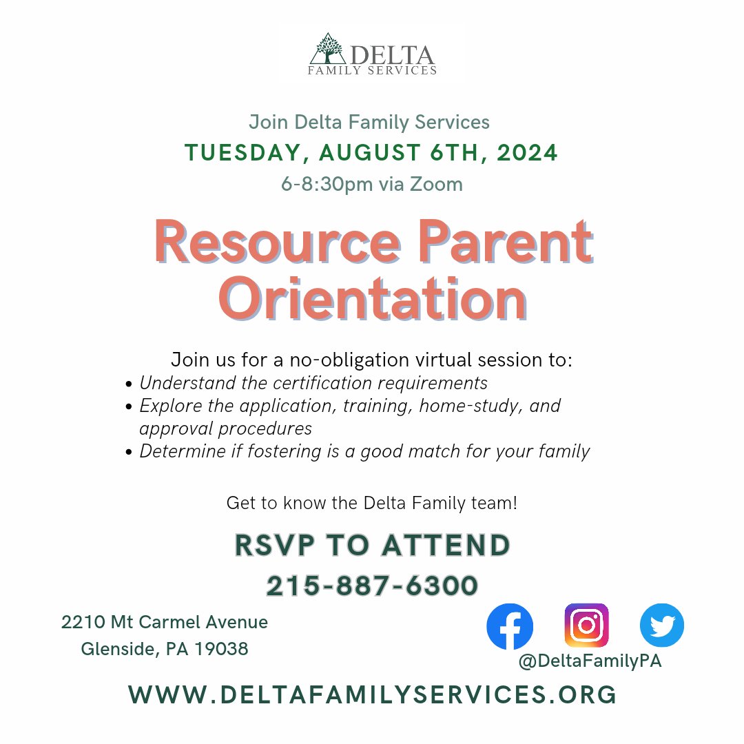 💕Ready to change a life? Become a foster parent and provide stability and love to a child in need. 
#FosterCare #MontcoPA #FosteringPhilly #DeltaFamilyPA