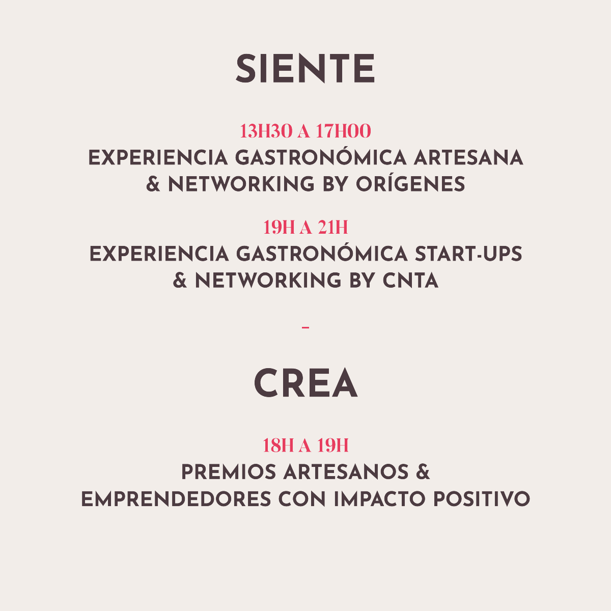 Metafuturo oríGenes 🎉

📅 Fecha: 19 de Septiembre 2024
📍 Lugar: Teatro Goya, Madrid

Un día lleno de inspiración con charlas de expertos, experiencias gastronómicas únicas y networking con líderes del sector.
#MetafuturoOríGenes #GastronomíaSostenible #ImpactoPositivo