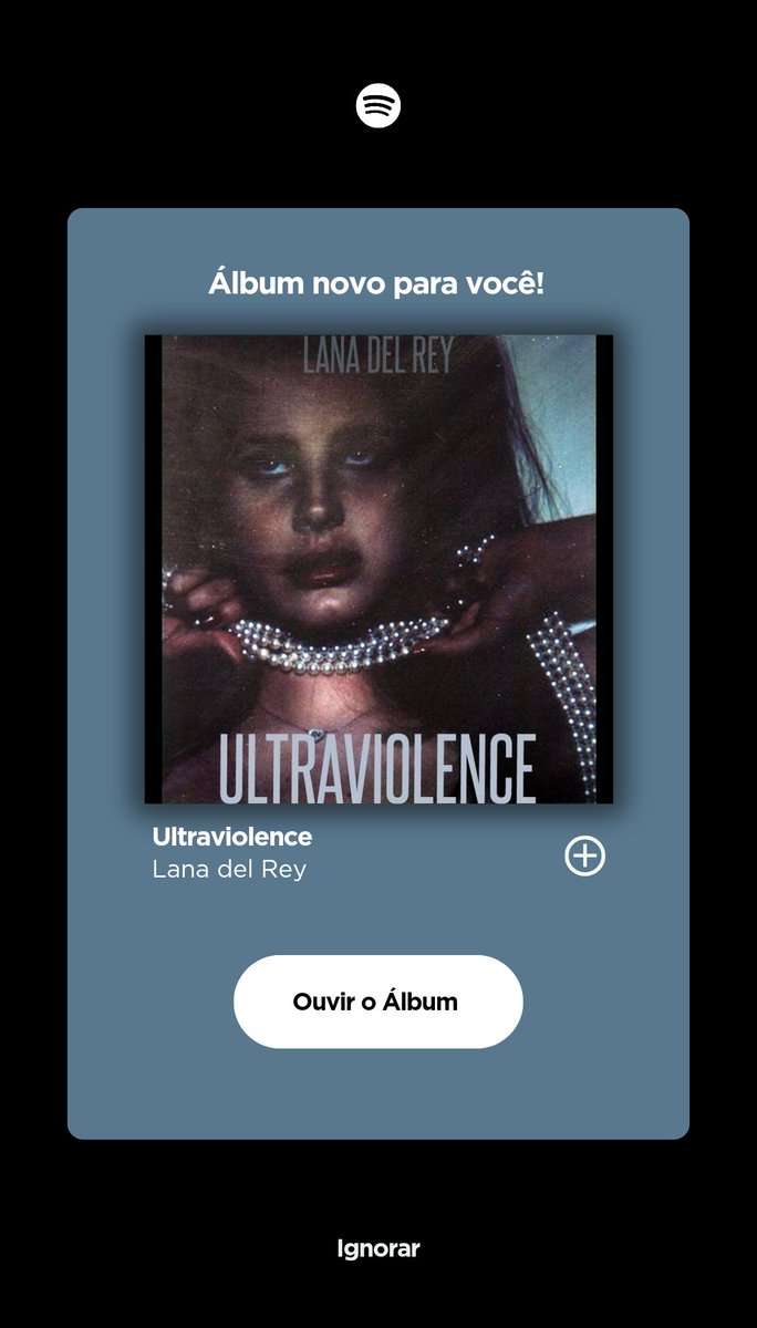 🖤| O álbum “Ultraviolence” sendo divulgado no Spotify.