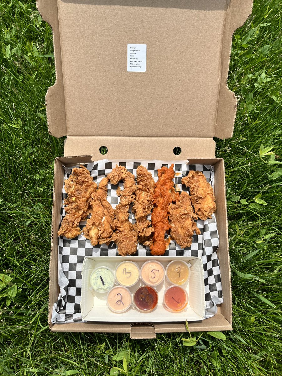 Fried chicken tendie flight or bust